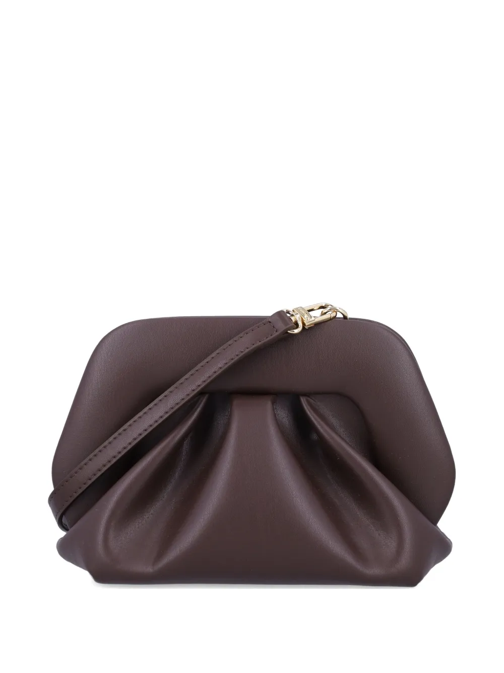 Themoirè Gea Pleated-panel Clutch Bag In Brown