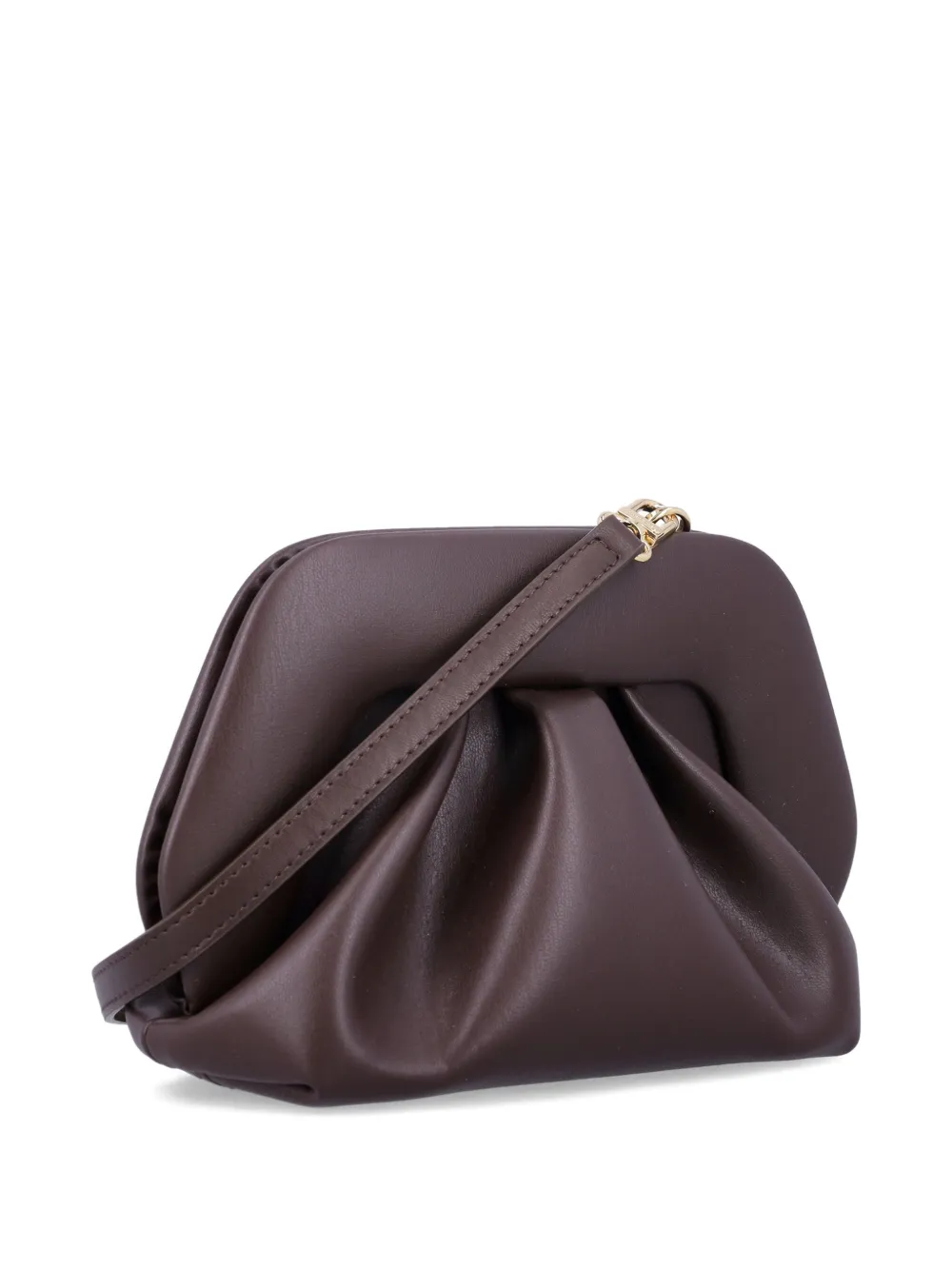 Themoirè Gea Pleated-panel Clutch Bag In Brown