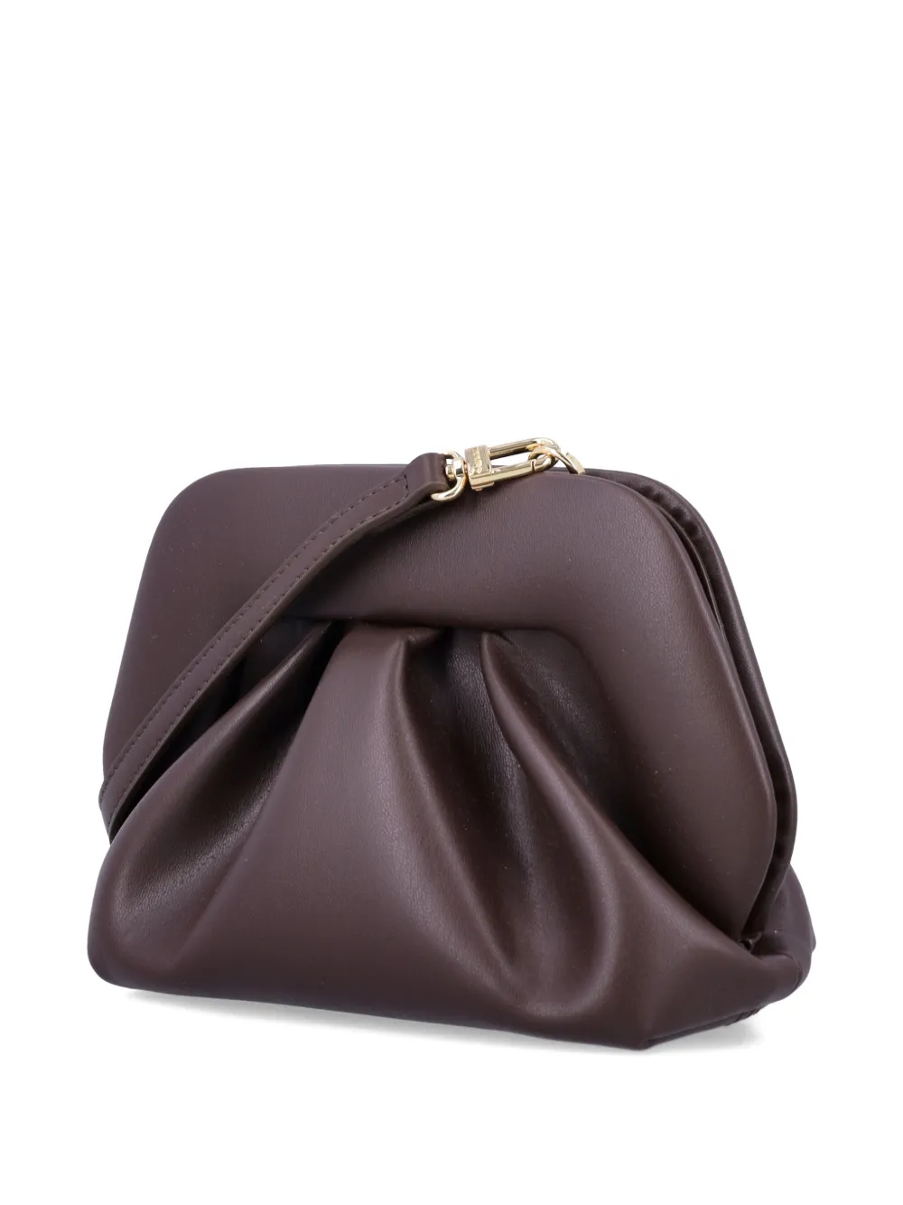 Themoirè Gea Pleated-panel Clutch Bag In Brown