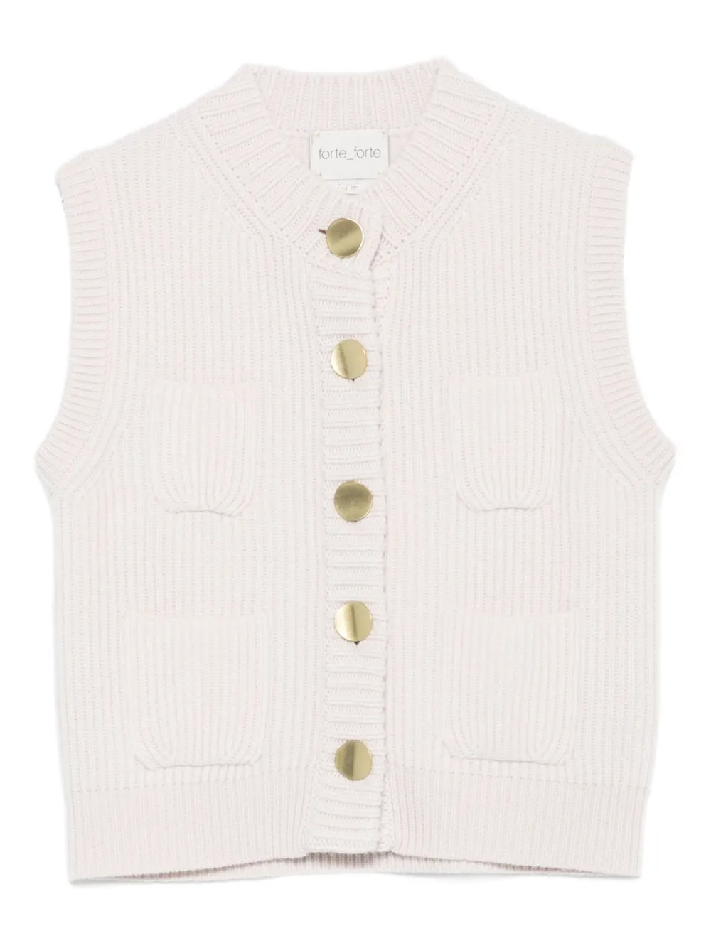 Forte Forte button-detailed pocketed knitwear vest | Neutrals | Image 1