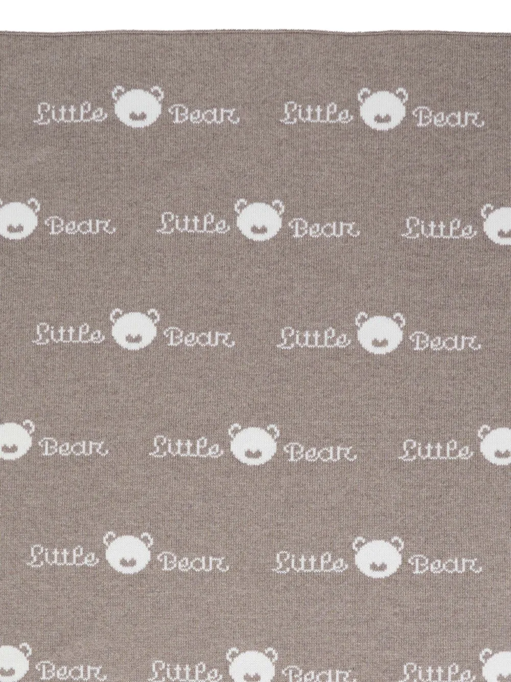 Little Bear Wollen deken met logo en beer Bruin