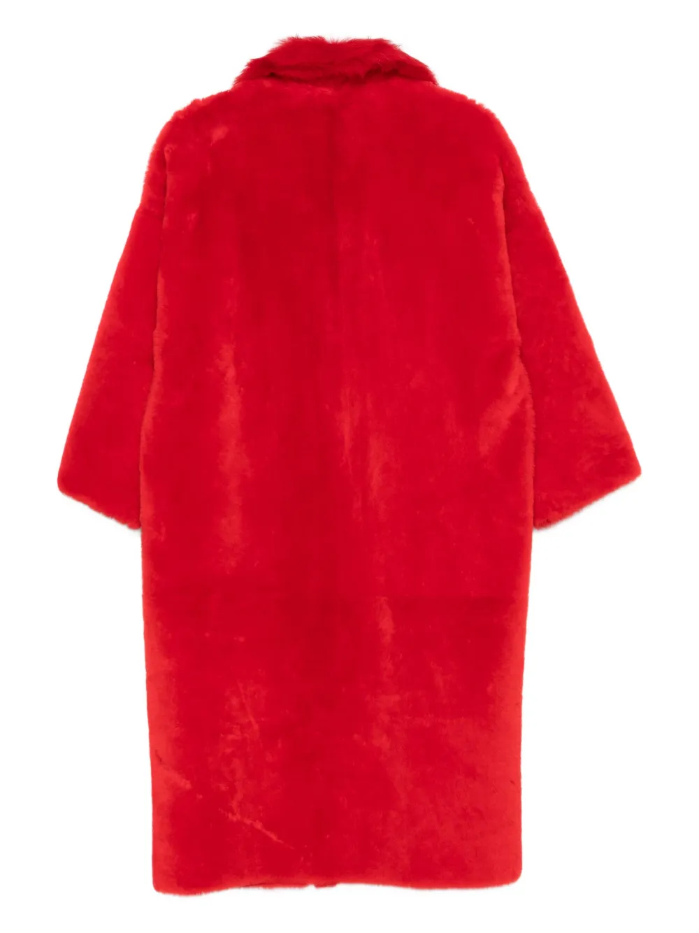 Liska Jas met bontkraag - Rood