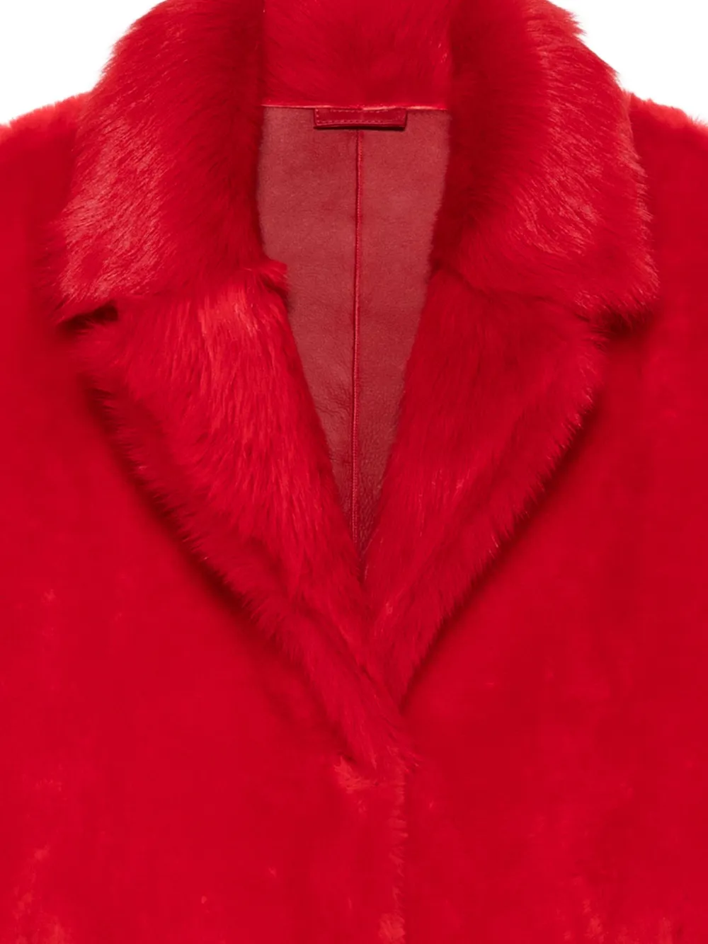 Liska Mantel Mit Pelzkragen In Red
