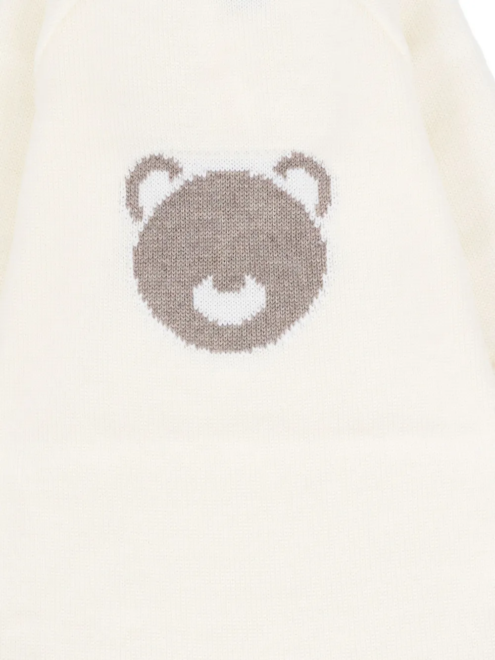 Little Bear Gebreide jumpsuit met beer-intarsia AVORIO