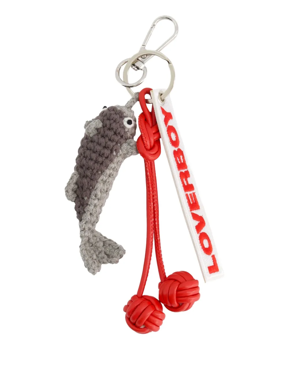 Charles Jeffrey Loverboy Mens Fish Crochet Bag Charm In Multi