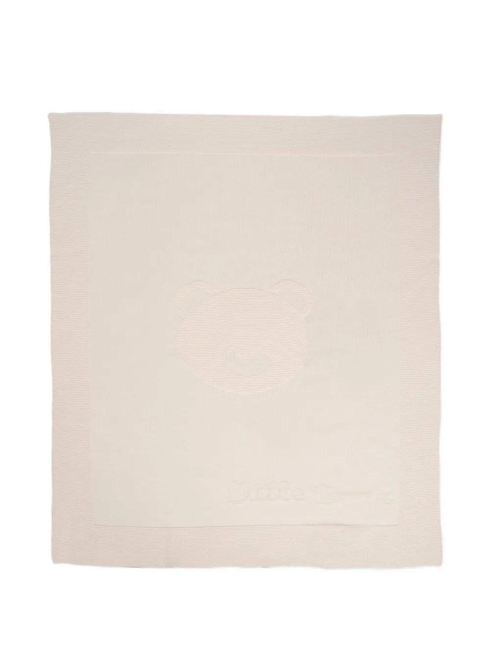 Little Bear Gebreide deken met beerprint Beige