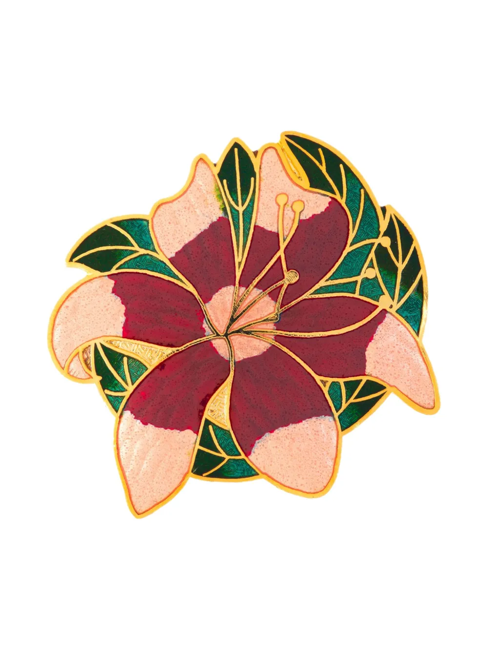 Susan Caplan Vintage 1980s water lily-shaped brooch - Oro