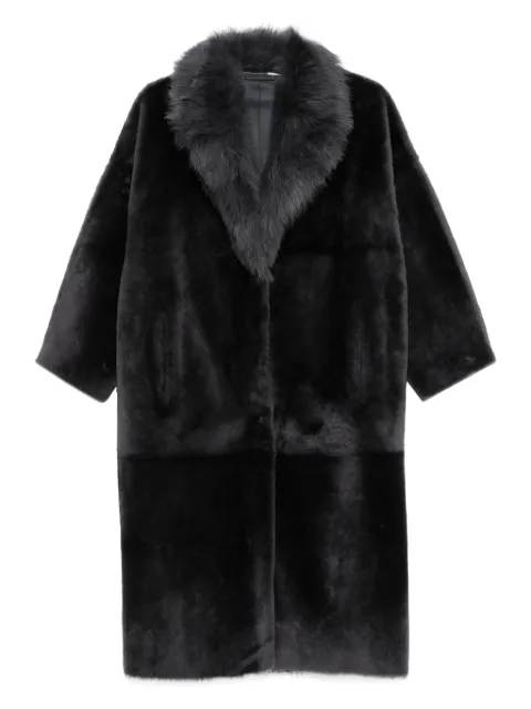 Liska shearling-collar coat