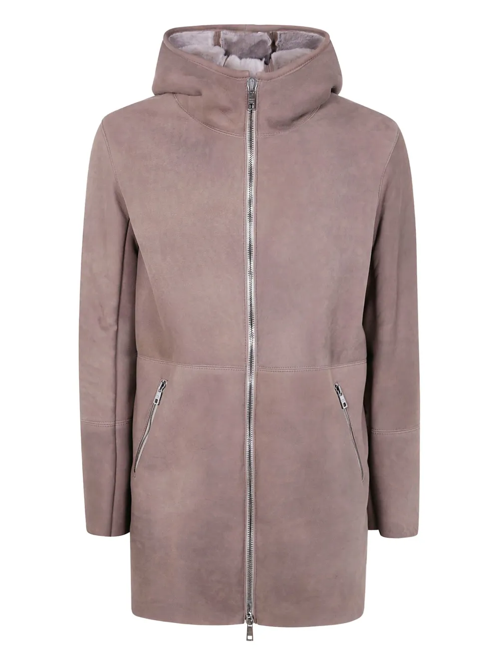 Giorgio Brato hooded zip-front leather jacket | Pink | Image 1