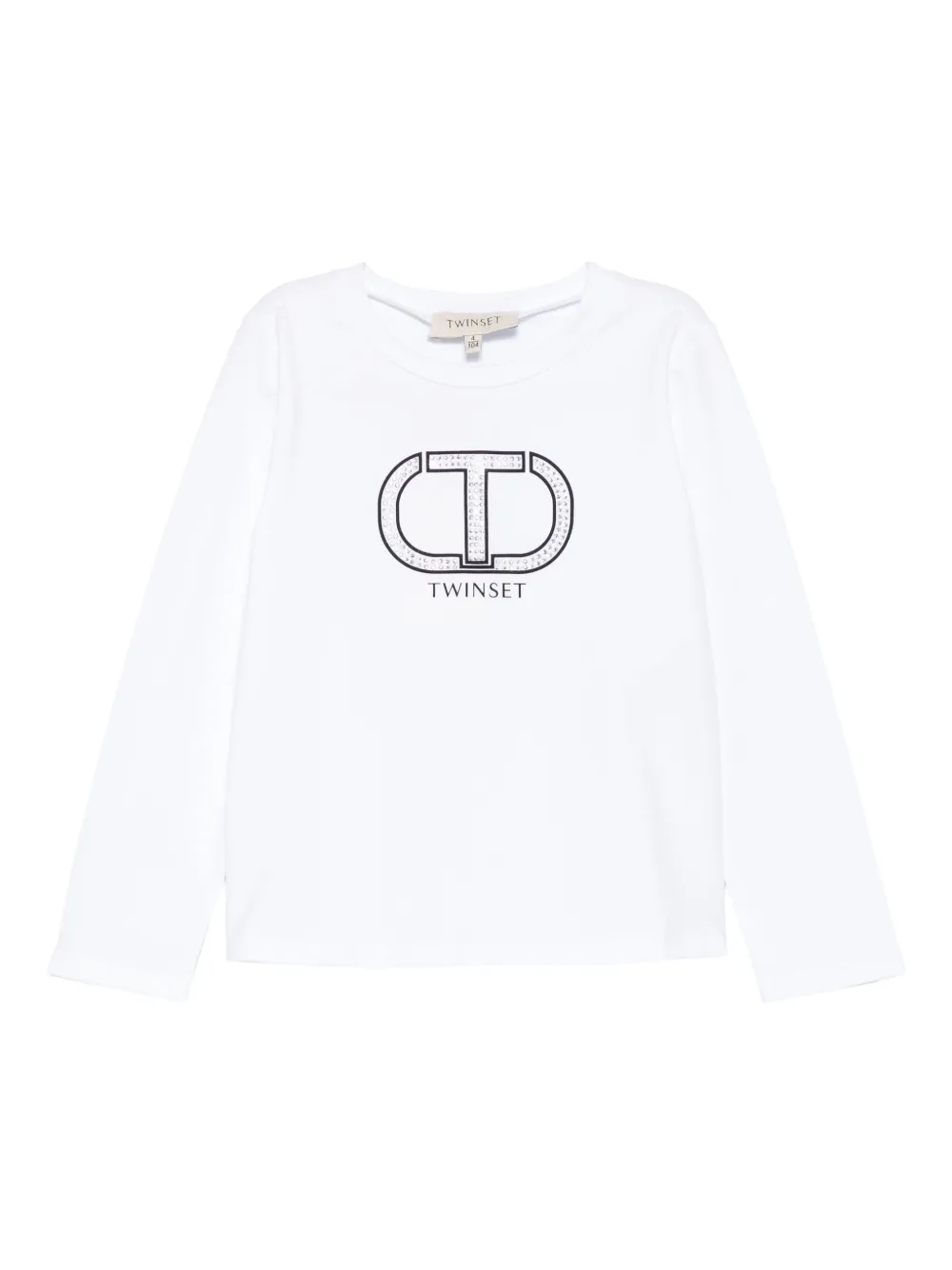 TWINSET Kids logo-embellished long-sleeve top - Bianco