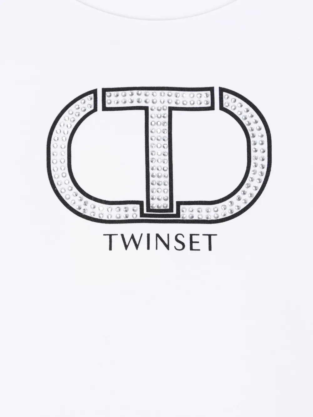 TWINSET Kids Top met lange mouwen en verfraaid met logo Wit