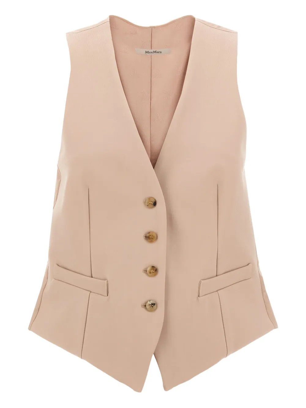 Max Mara button-fastening drawstring vest Roze