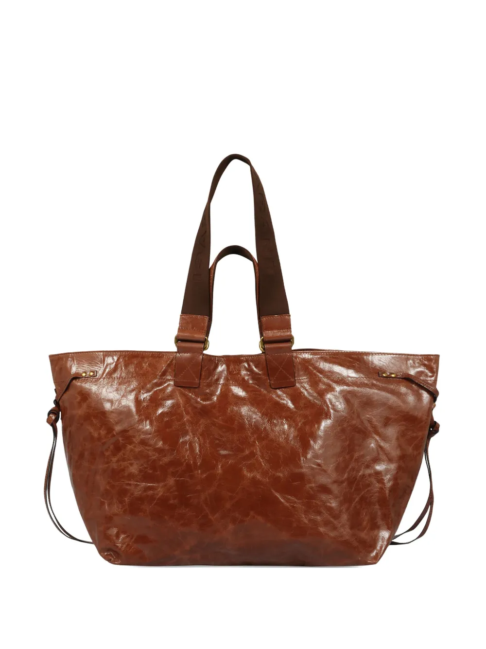 ISABEL MARANT large Wardy leather double-handle tote bag Bruin