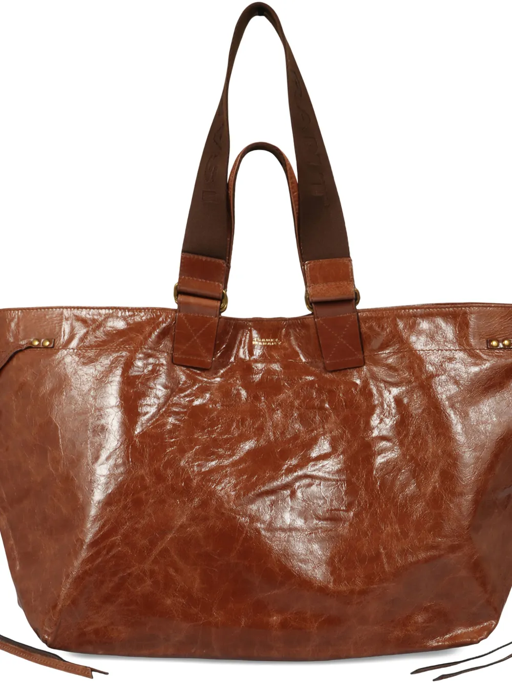 ISABEL MARANT large Wardy leather double-handle tote bag Bruin