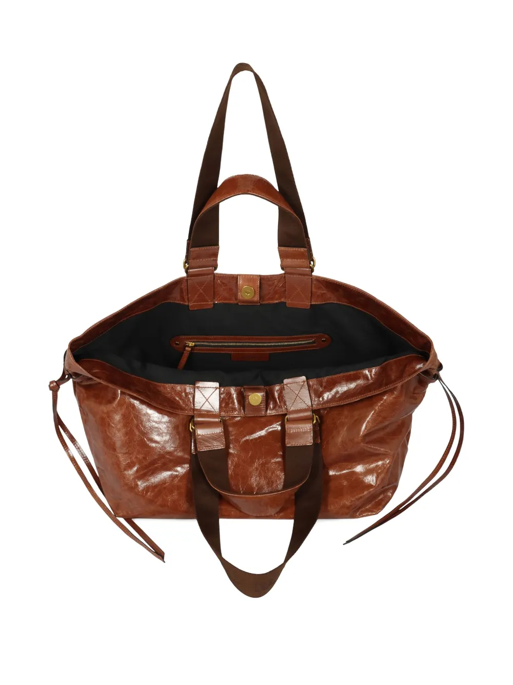 ISABEL MARANT large Wardy leather double-handle tote bag Bruin