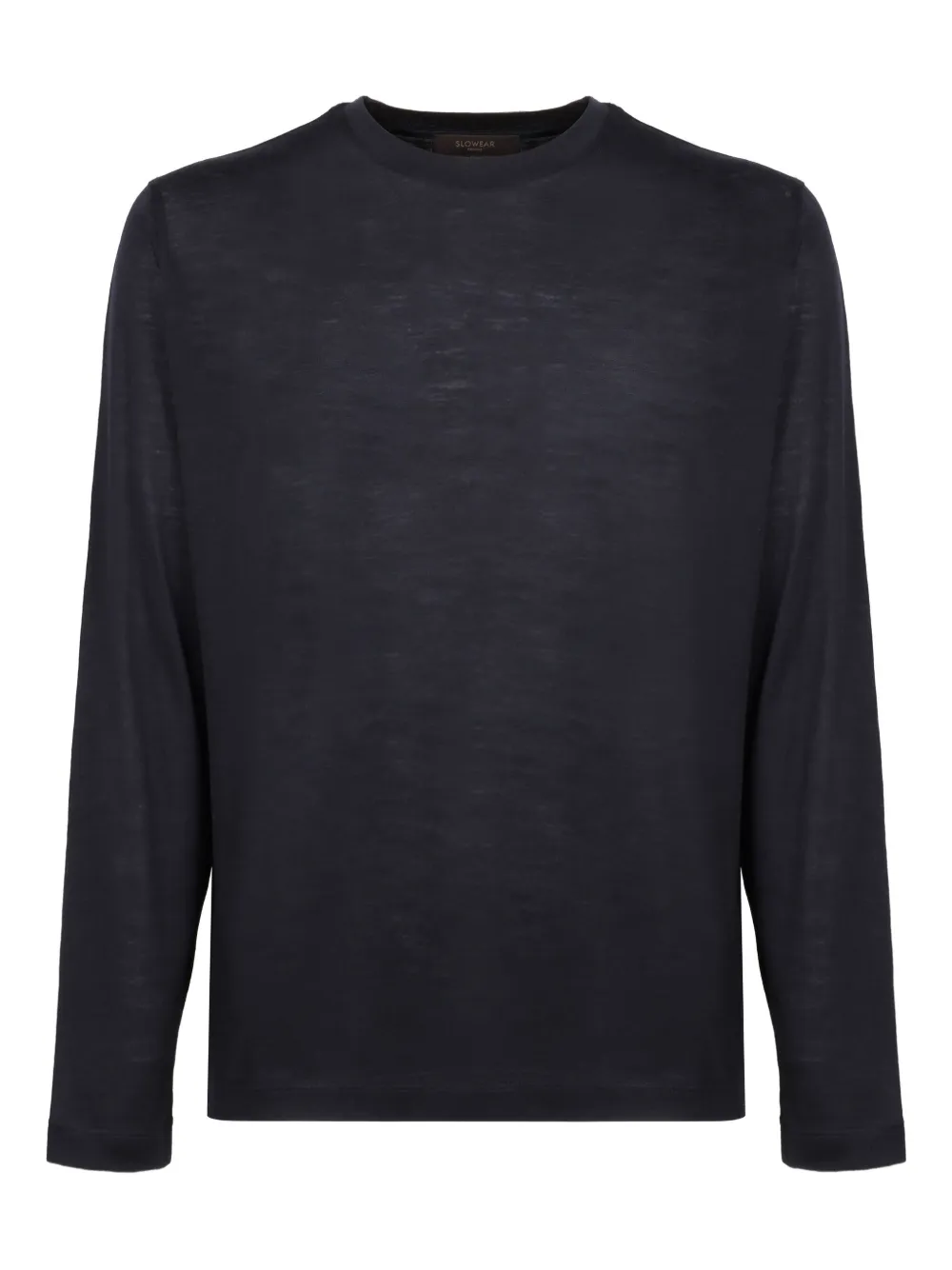 slowear ribbed-collar long-sleeve T-shirt | Blue | Image 1