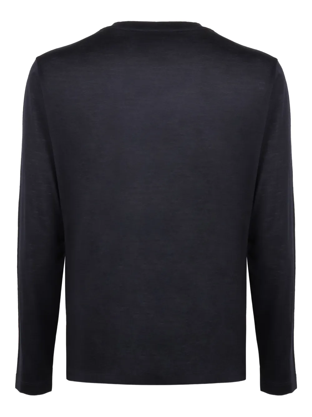 Slowear T-shirt met geribbelde kraag en lange mouwen - Blauw