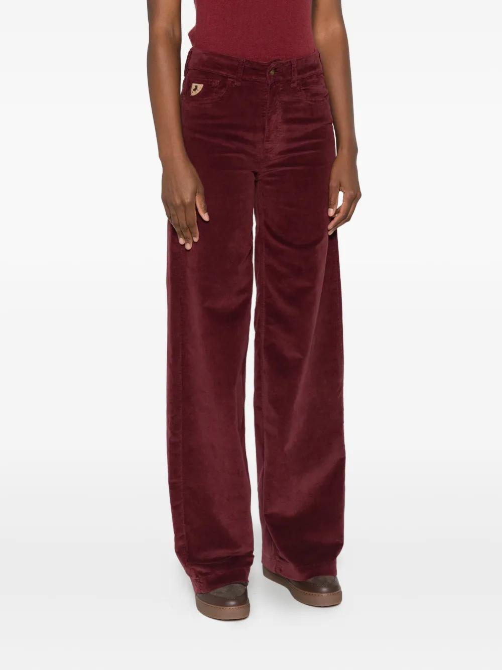 LOIS JEANS Ribfluwelen broek met vijf zakken Rood