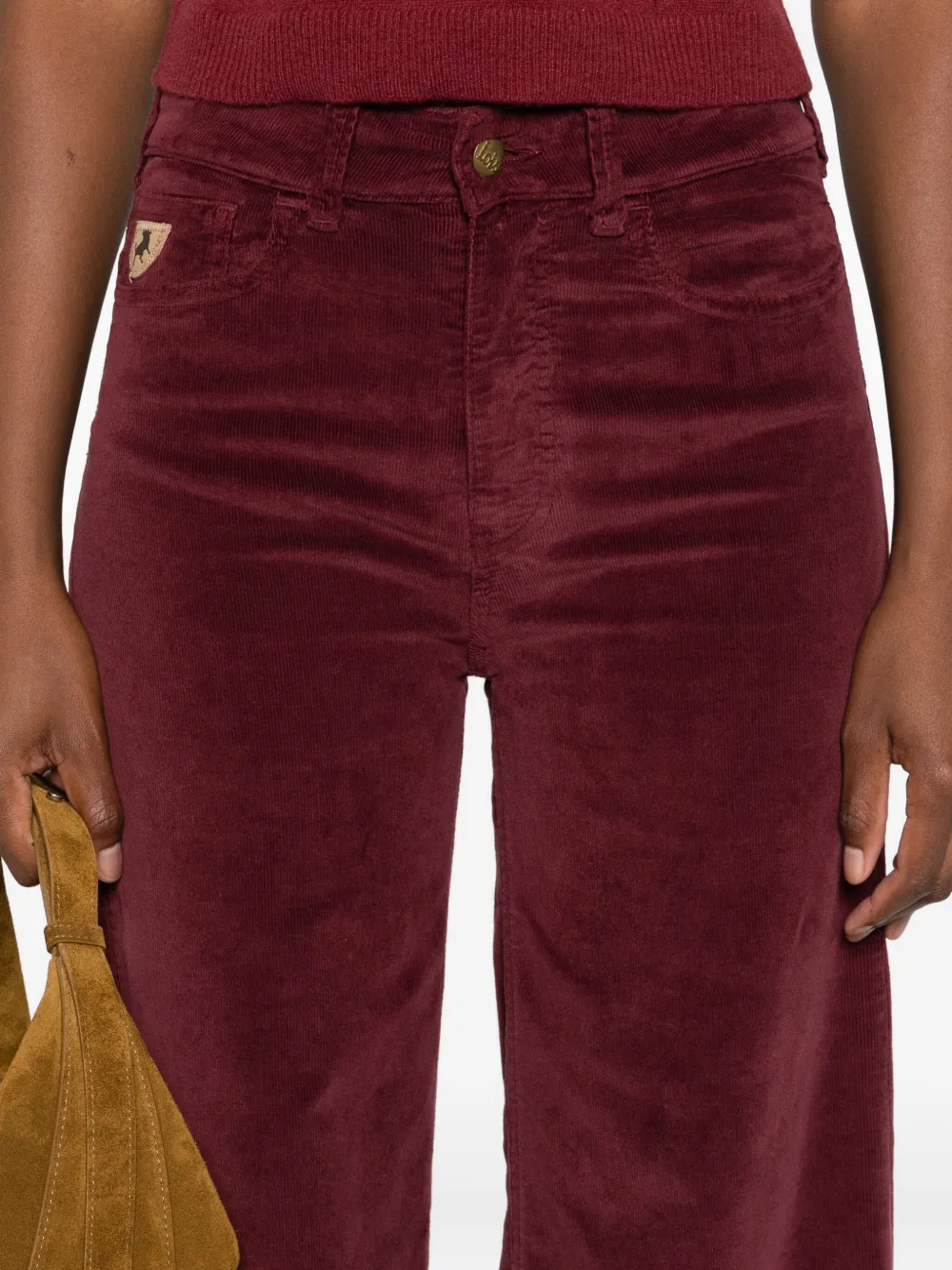 LOIS JEANS Ribfluwelen broek met vijf zakken Rood