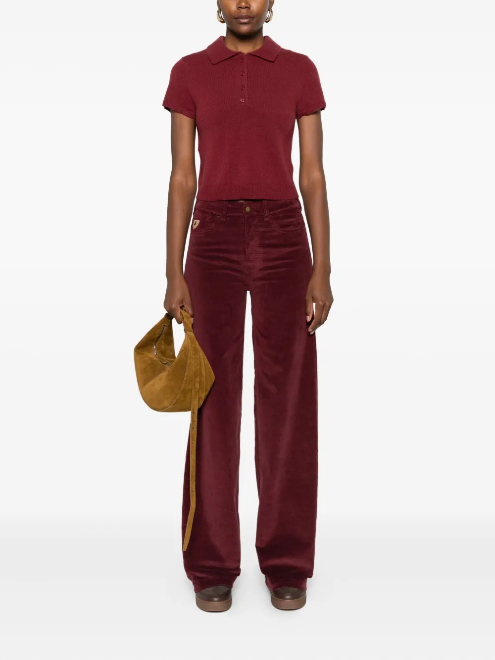 LOIS JEANS Ribfluwelen broek met vijf zakken - Rood