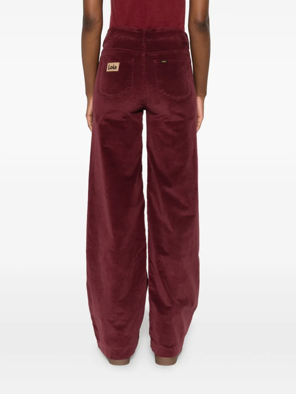 LOIS JEANS Ribfluwelen broek met vijf zakken Rood