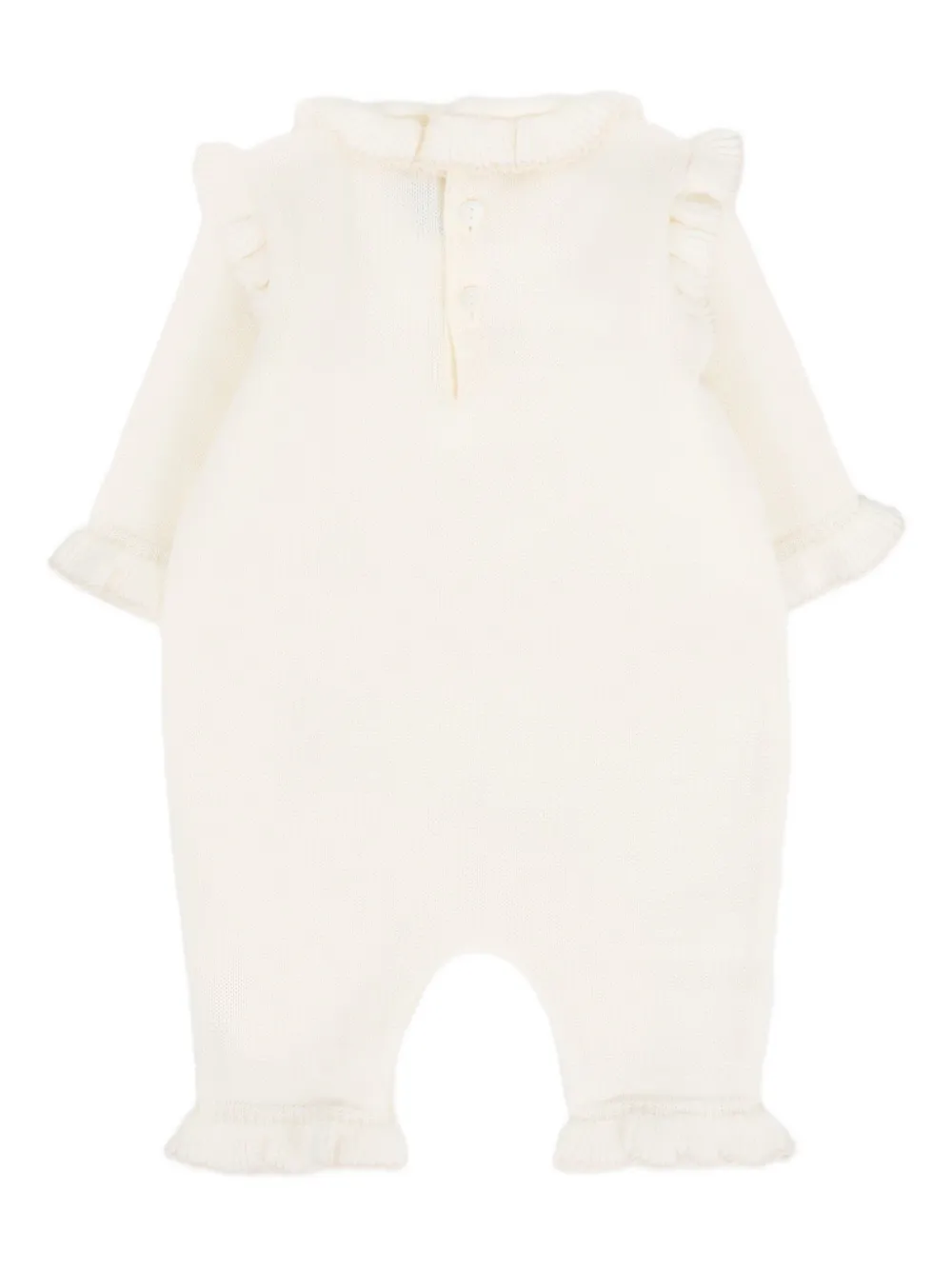 Little Bear Wollen jumpsuit met ruches Wit