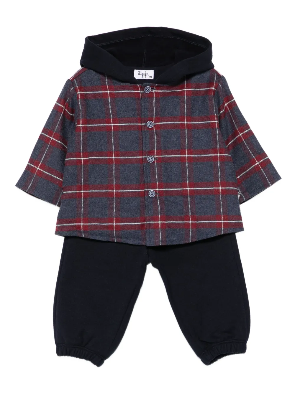 Il Gufo checked-hoodie trouser set | Blue | Image 1