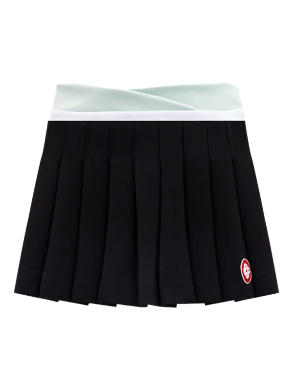 Casablanca Pleated Panelled Mini Skirt in Black