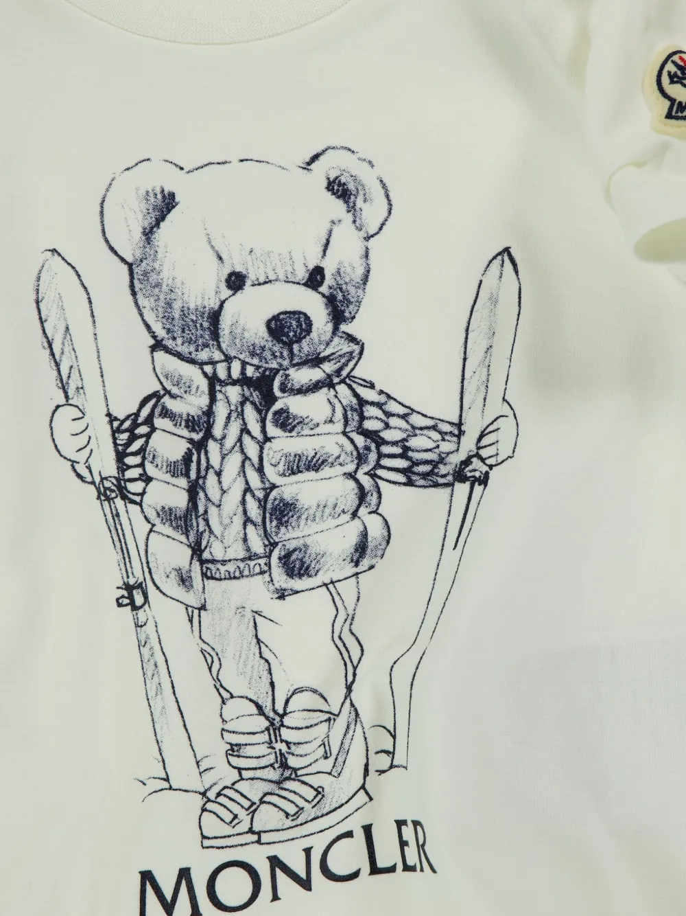 Moncler Enfant T-shirt met grafische beerprint Beige