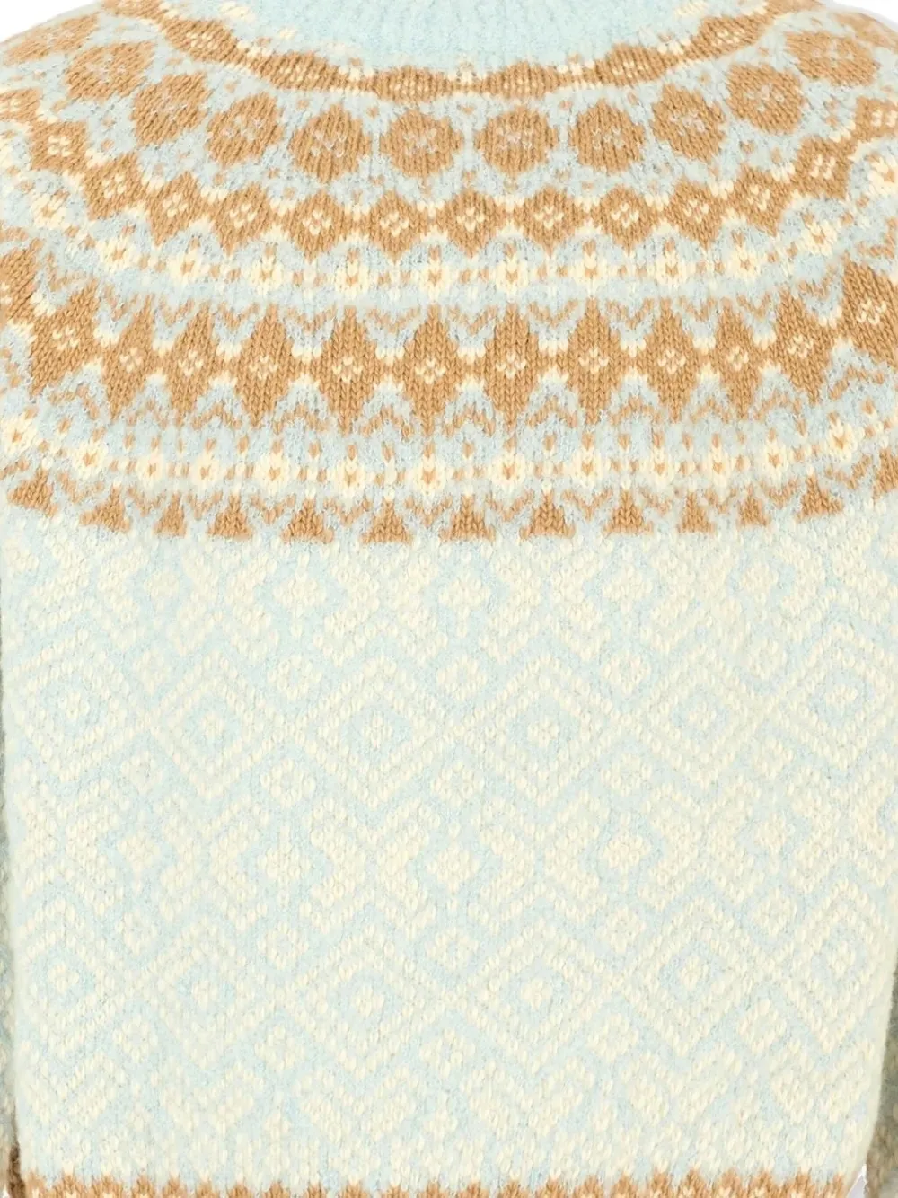 Moncler Enfant Fair Isle trui met jacquard Blauw