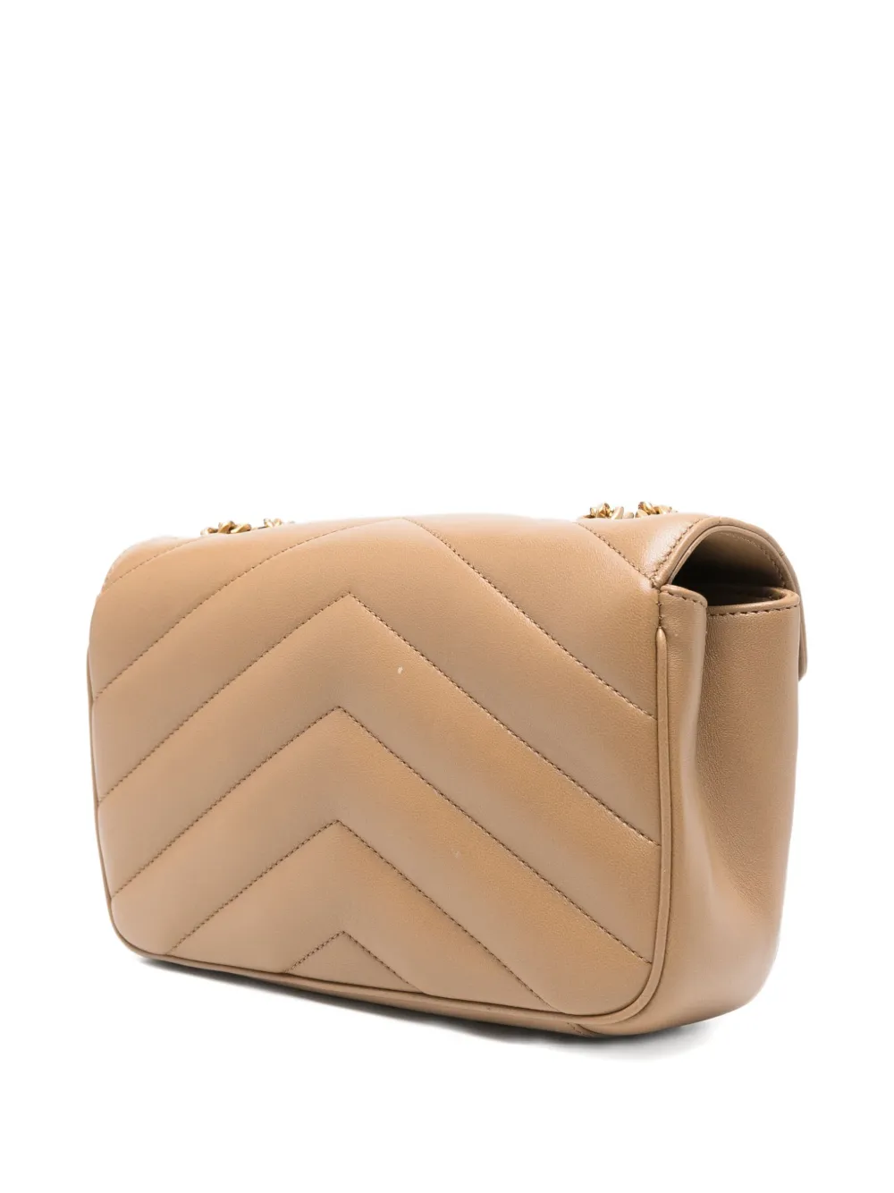 Saint Laurent Loulou Mini Quilted Leather Shoulder Bag In Neutral