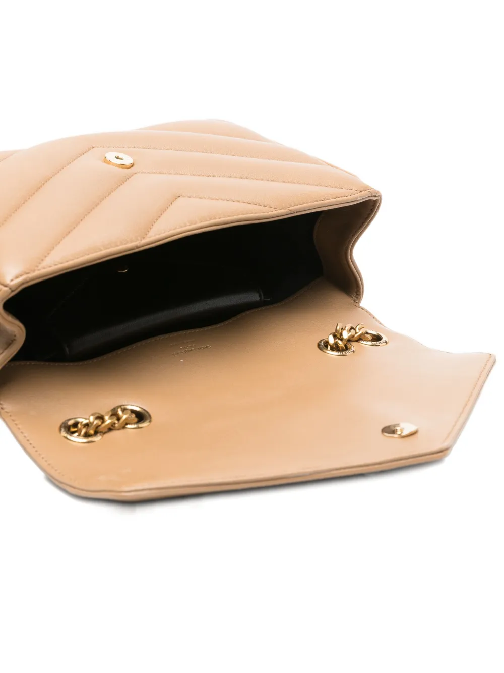 Saint Laurent Loulou Mini Quilted Leather Shoulder Bag In Neutral