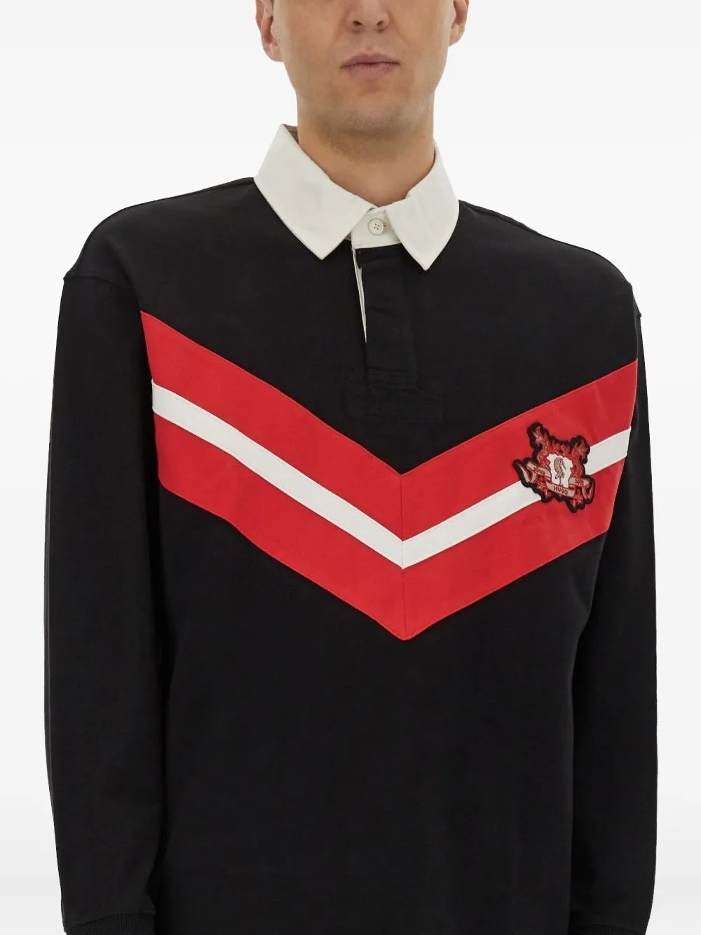 HUGO Poloshirt met logopatch Zwart