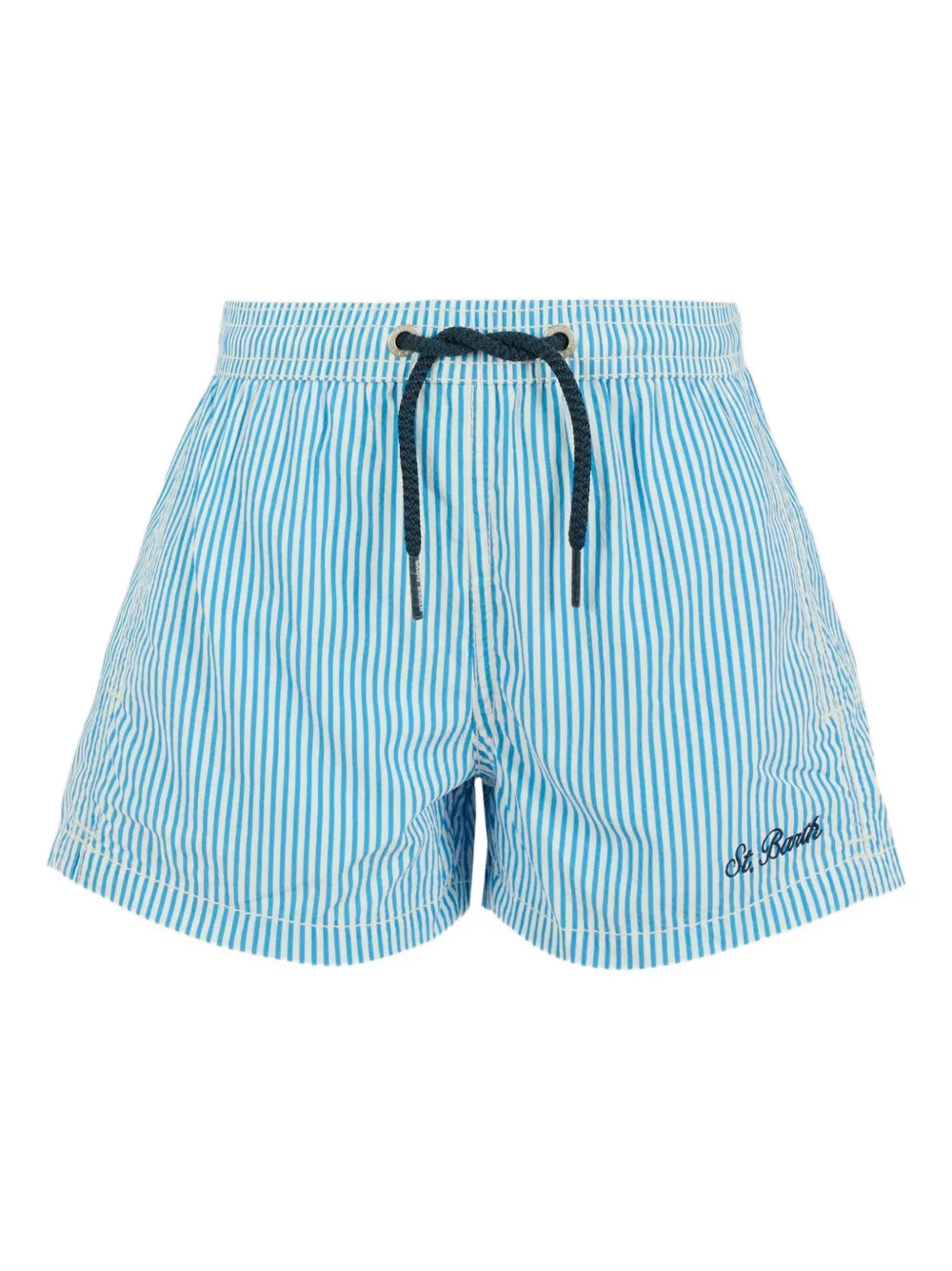 MC2 Saint Barth Kids striped drawstring swim shorts Blauw