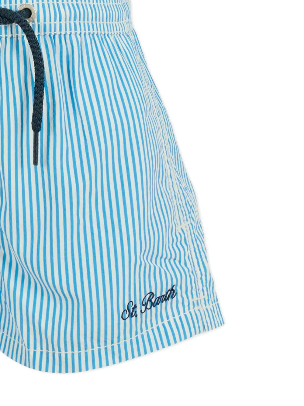 MC2 Saint Barth Kids striped drawstring swim shorts Blauw