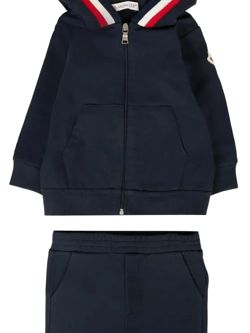Moncler Enfant Driekleurig trainingspak Blauw