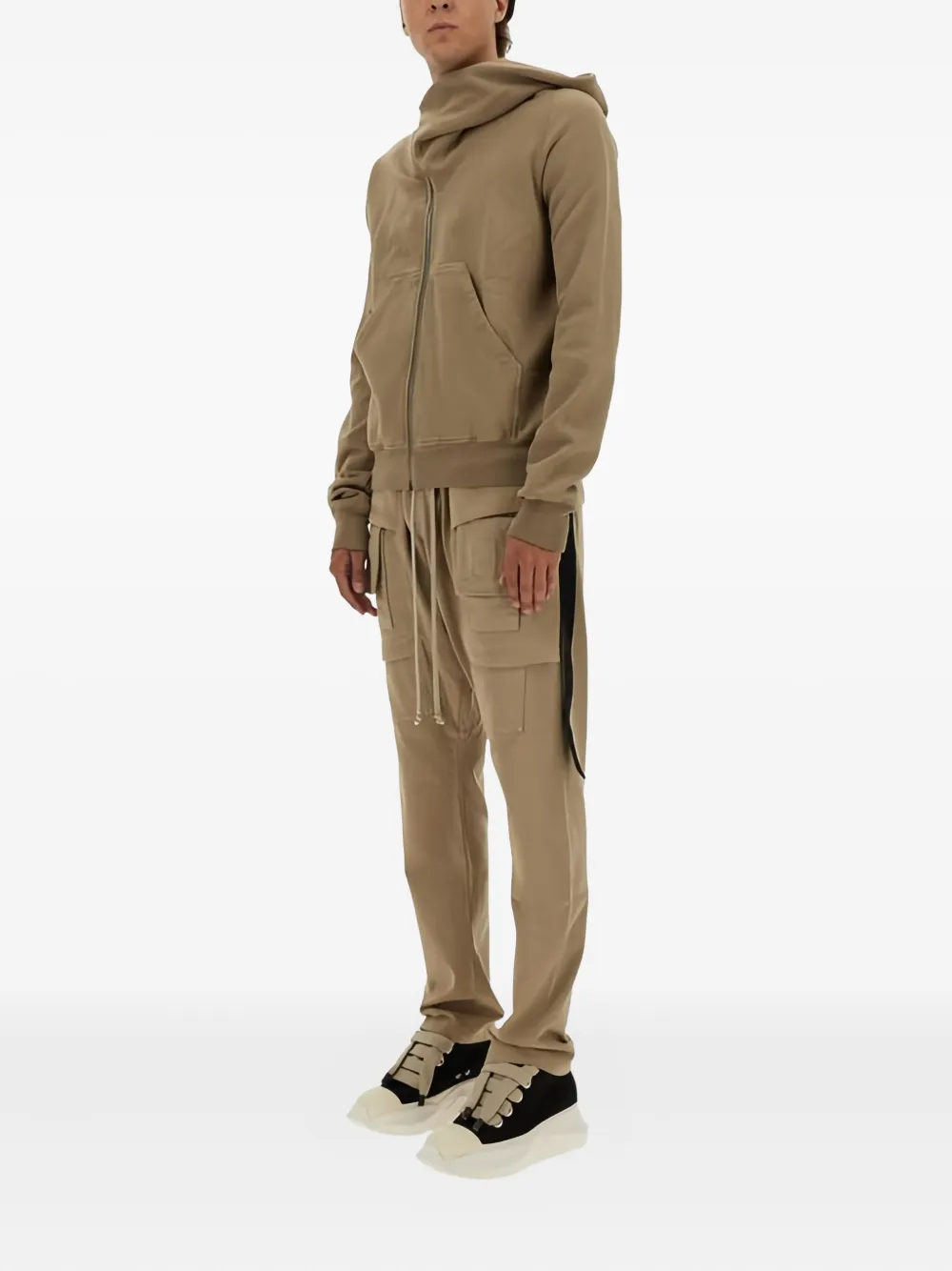 Rick Owens Drkshdw Concordians Mountain Asymmetrical-zipper Hoodie In Brown