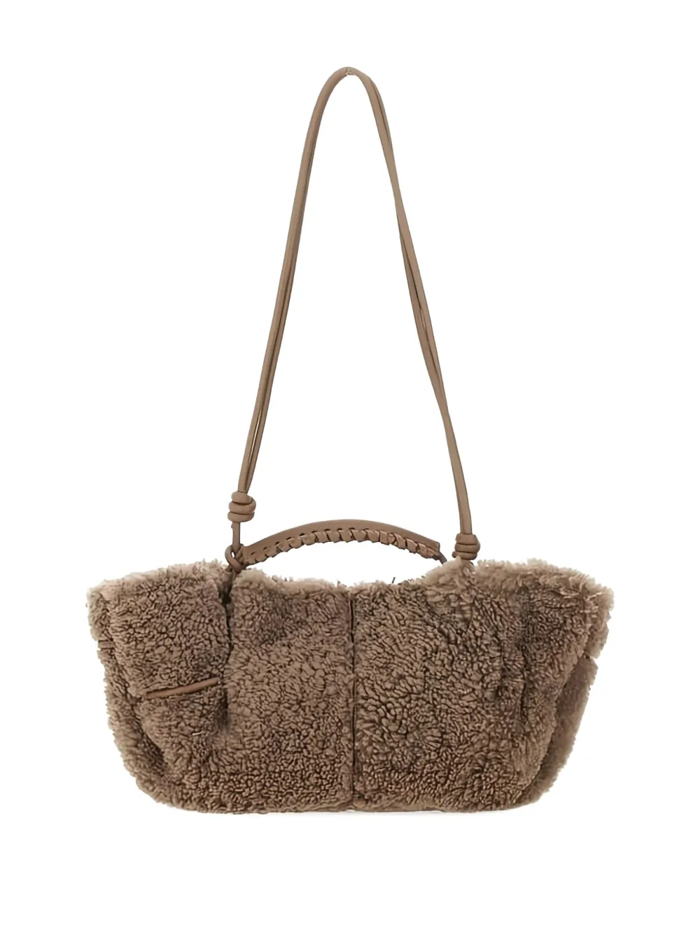 Hereu braided handle shoulder bag - Grijs