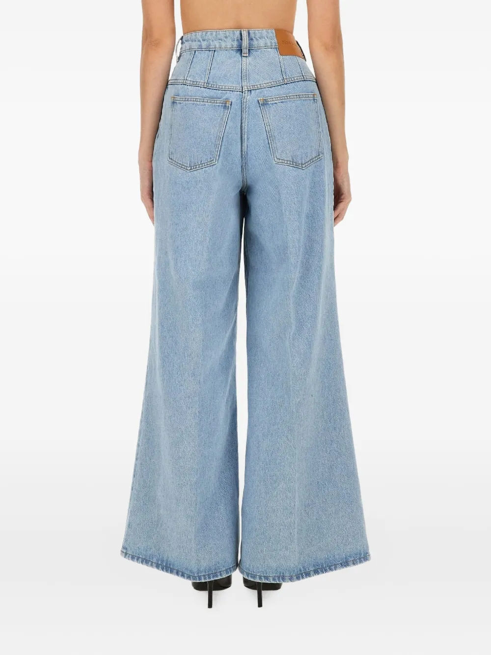 Nina Ricci Pleated Denim Trousers In Blue
