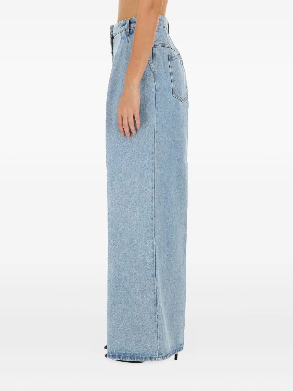 Nina Ricci pleated denim trousers - Blauw