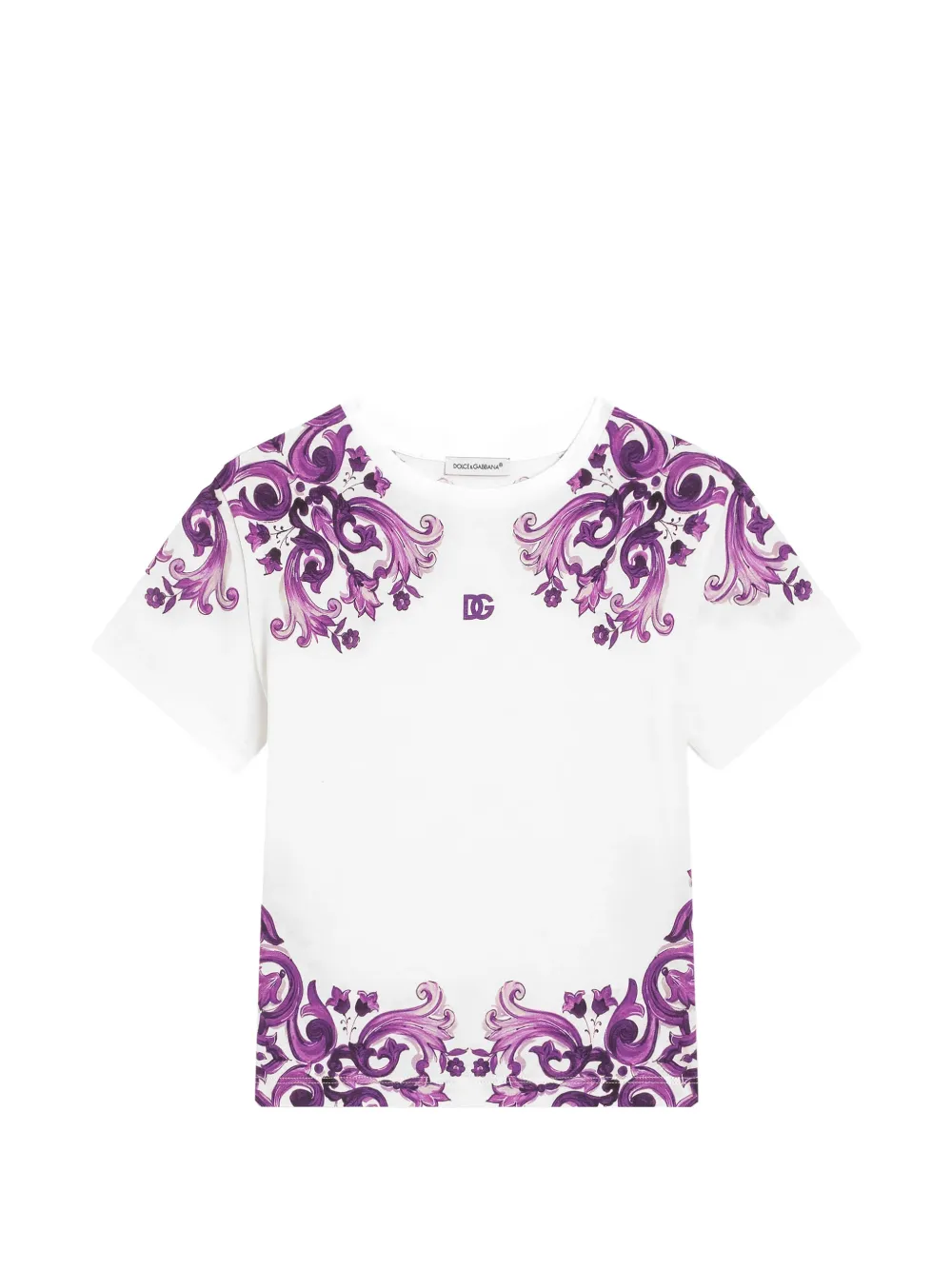 Dolce & Gabbana Kids T-shirt con logo a fiori - Bianco