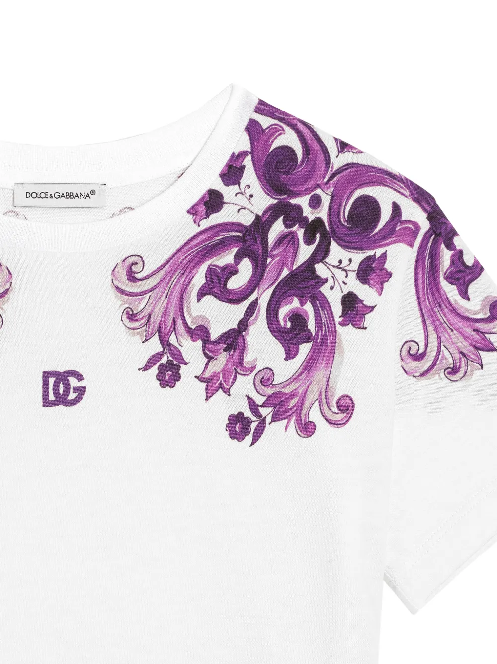 Majolica-Print Logo T-Shirt