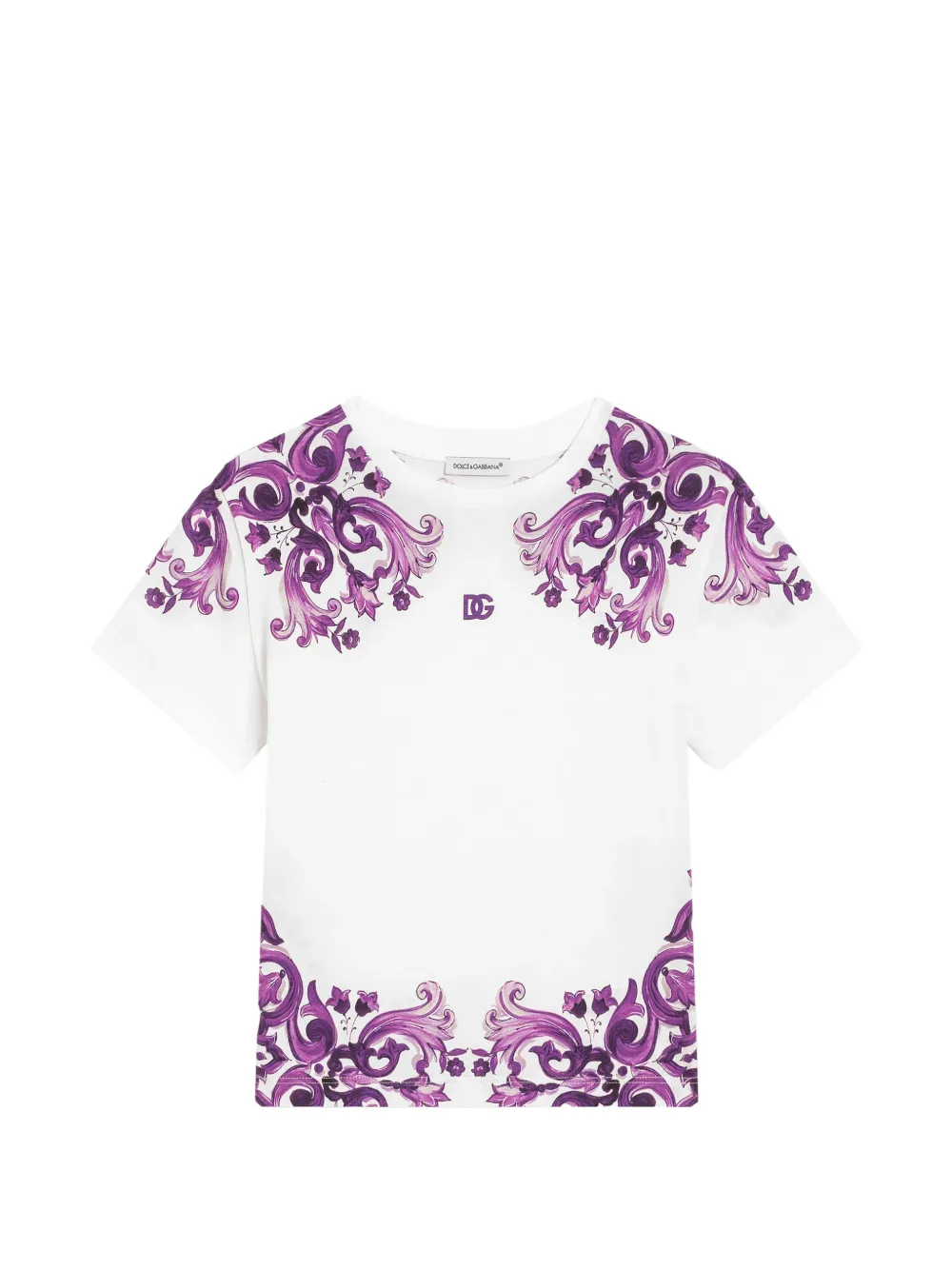 Dolce & Gabbana Kids T-shirt con logo a fiori - Bianco