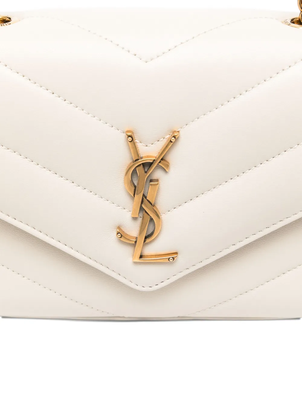 Saint Laurent Small Loulou Chain Shoulder Bag In White