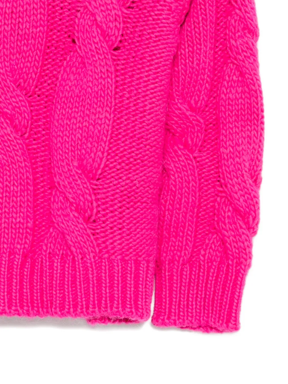 Il Gufo Kabelgebreide trui Roze