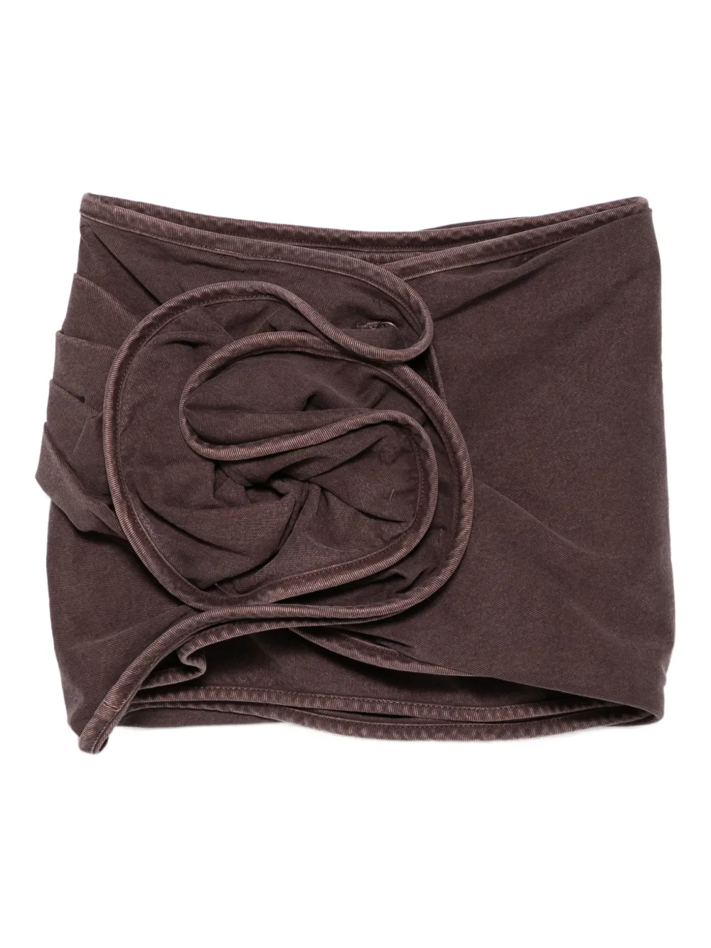 Magda Butrym Floral-appliqué Mini Skirt In Brown