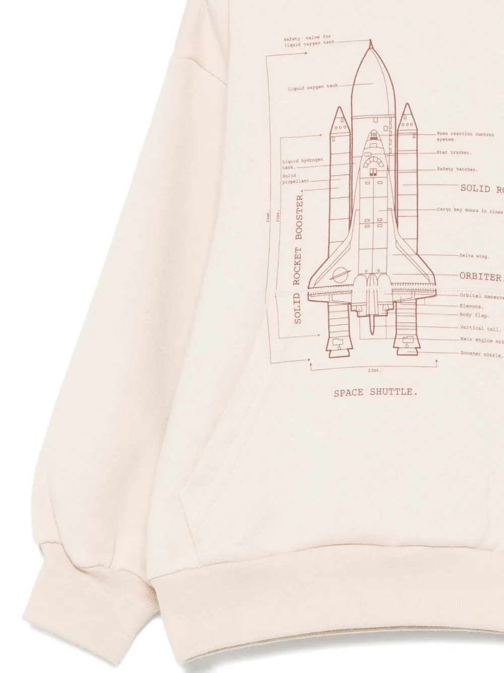 Il Gufo Space Shuttle Printed Hoodie In Neutral