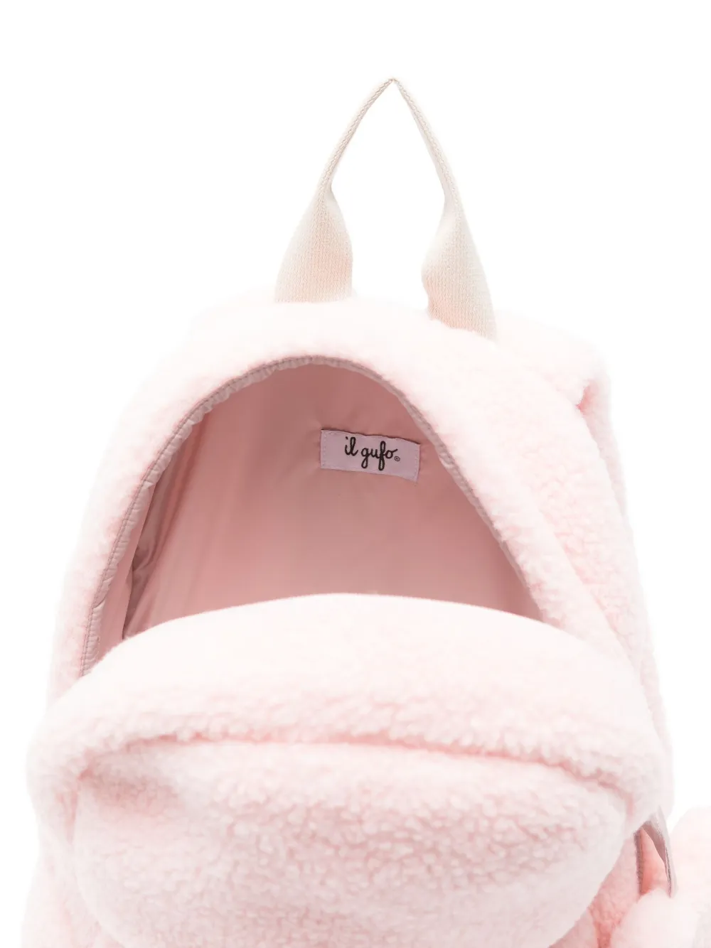 Il Gufo Teddy Fleece Backpack In Pink