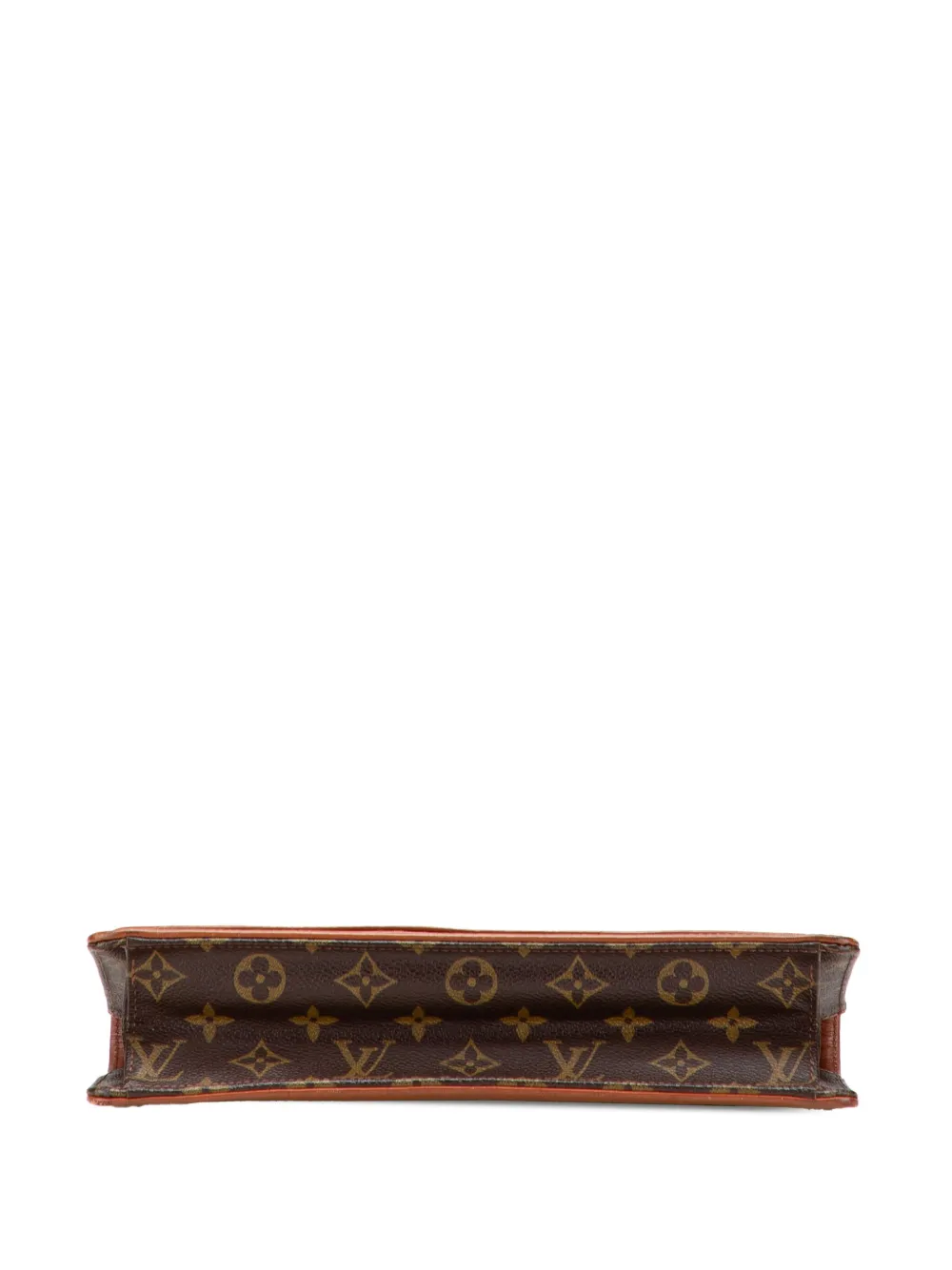 Pre-owned Louis Vuitton 1986 Monogram Pochette Dame Gm Clutch Bag In Brown