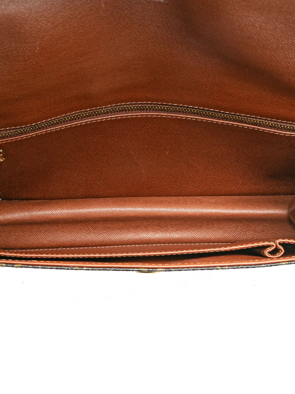 Pre-owned Louis Vuitton 1986 Monogram Pochette Dame Gm Clutch Bag In Brown